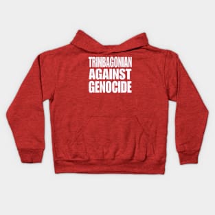 Trinbagonian Against Genocide - White- Back Kids Hoodie